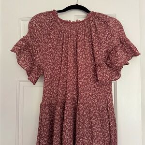 Ulla Johnson Floral Ruffle Sleeve Dress